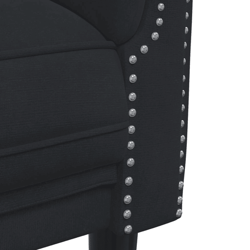 vidaXL 3 pcs conjunto de sofás veludo preto
