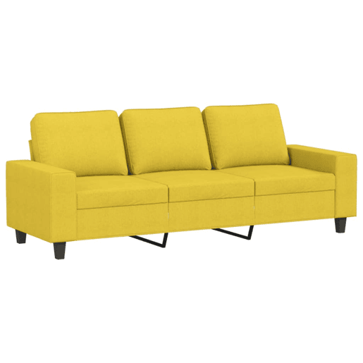vidaXL 3 pcs conjunto de sofás tecido amarelo-claro vidaXL 3 pcs conjunto de sofás tecido amarelo-claro