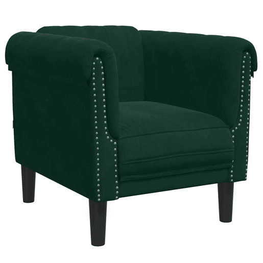 vidaXL 3 pcs conjunto de sofás veludo verde-escuro
