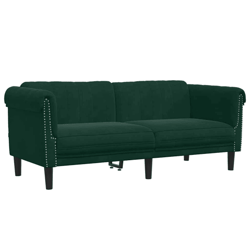 vidaXL 3 pcs conjunto de sofás veludo verde-escuro