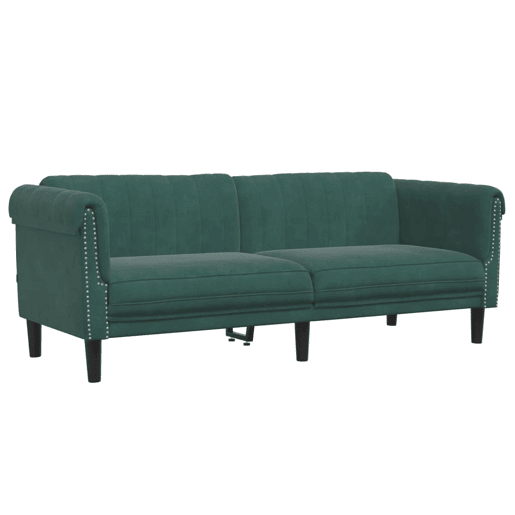 vidaXL 3 pcs conjunto de sofás veludo verde-escuro