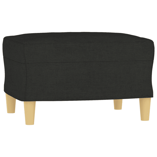vidaXL Sofá de 3 lugares com apoio de pés 180 cm tecido preto vidaXL Sofá de 3 lugares com apoio de pés 180 cm tecido preto