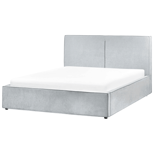 Cama baú Tecido MOISSAC 160 x 200 cm Azul claro