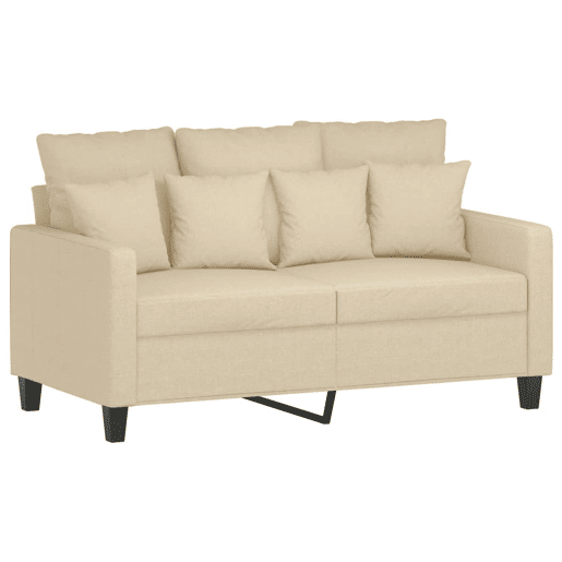 vidaXL 3 pcs conjunto de sofás com almofadões tecido cor creme vidaXL 3 pcs conjunto de sofás com almofadões tecido cor creme
