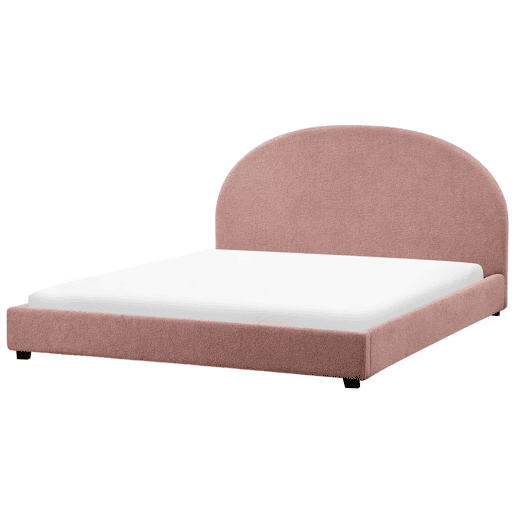Cama de água Bouclé VAUCLUSE 180 x 200 cm Rosa pastel