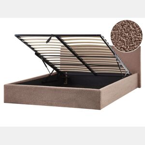 Cama baú Bouclé ORBEY 180 x 200 cm Castanho