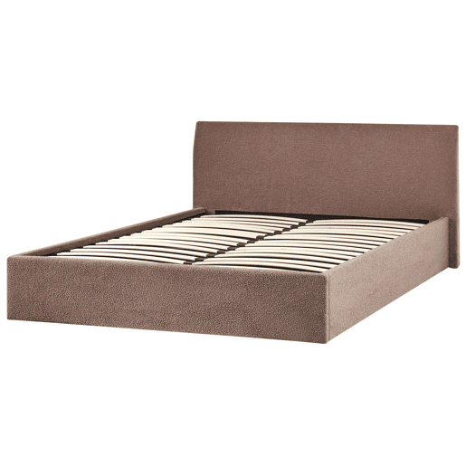 Cama baú Bouclé ORBEY 180 x 200 cm Castanho