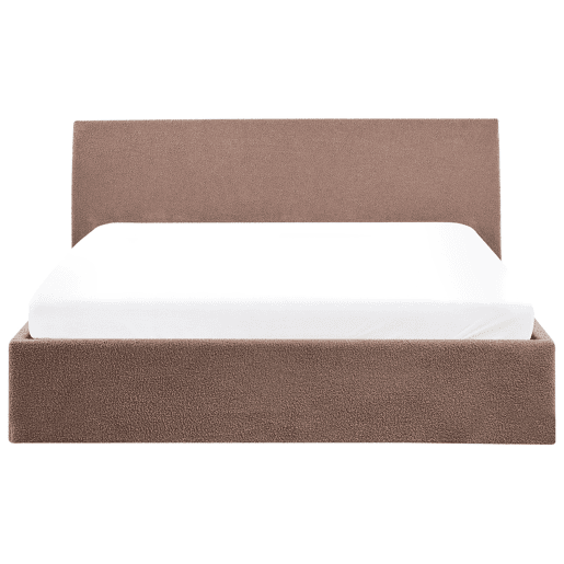 Cama baú Bouclé ORBEY 180 x 200 cm Castanho