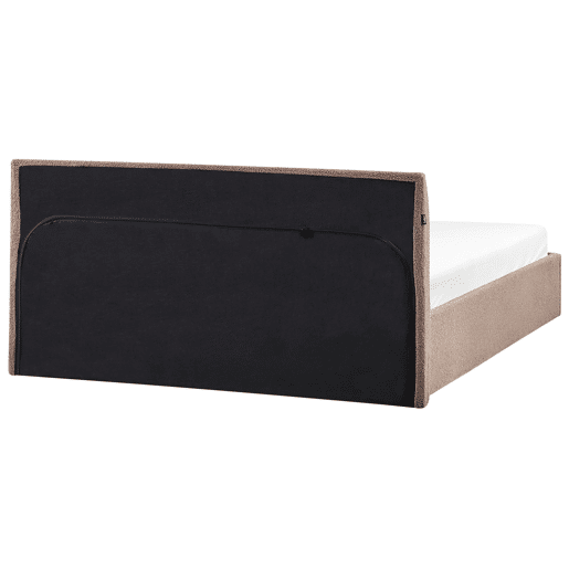 Cama baú Bouclé ORBEY 180 x 200 cm Castanho