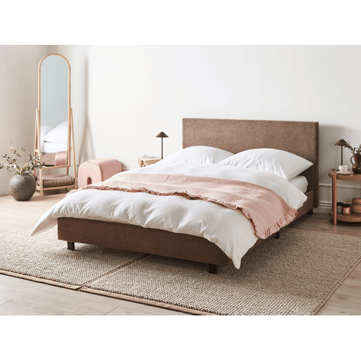 Cama Bouclé ALBI 140 x 200 cm Castanho