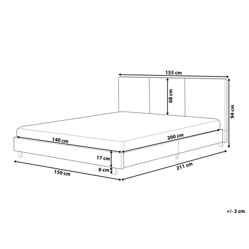 Cama Bouclé ALBI 140 x 200 cm Castanho