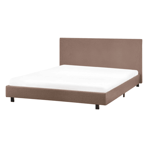 Cama Bouclé ALBI 140 x 200 cm Castanho