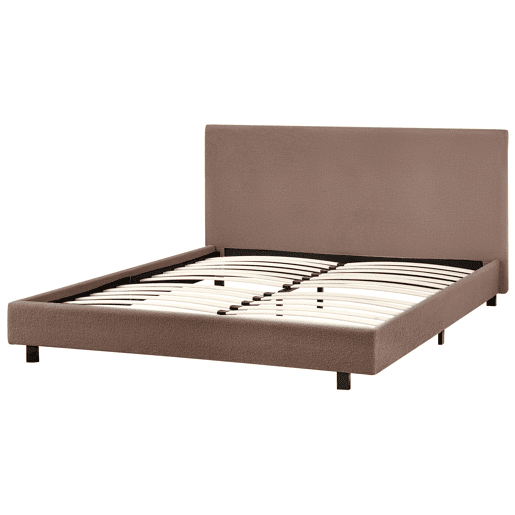 Cama Bouclé ALBI 140 x 200 cm Castanho