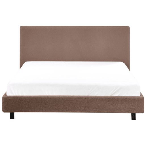 Cama Bouclé ALBI 140 x 200 cm Castanho