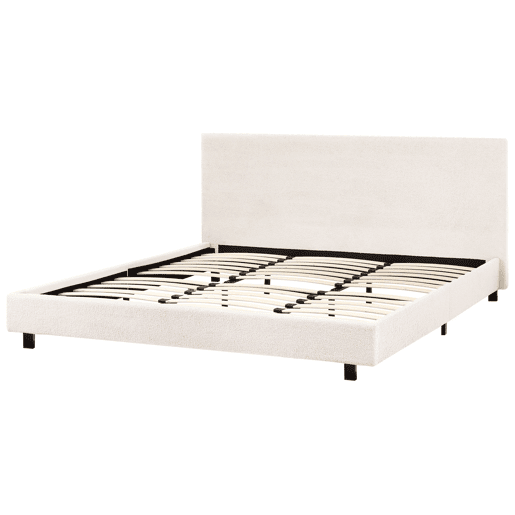Cama Bouclé ALBI 180 x 200 cm Branco creme