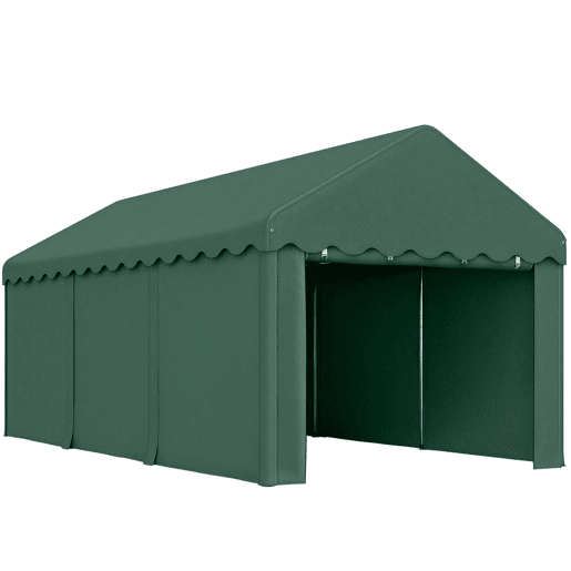Outsunny Tenda Garagem 6x3 m Tenda de Exterior para Carro Impermeável Garagem Portátil Anti-UV com Paredes Laterais Desmontáveis e 2 Portas com Fecho de Correr Verde
