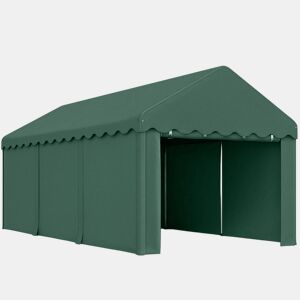 Outsunny Tenda Garagem 6x3 m Tenda de Exterior para Carro Impermeável Garagem Portátil Anti-UV com Paredes Laterais Desmontáveis e 2 Portas com Fecho de Correr Verde