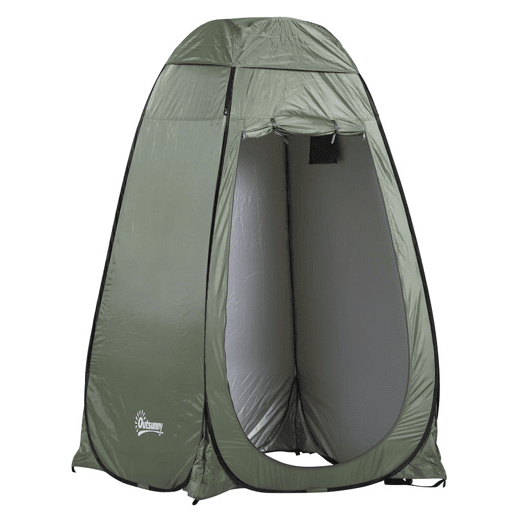 Outsunny Barraca de vestir dobrável Tenda para Duche Portátil com Cobertura Praia e Montanha 120x120x190 cm Verde