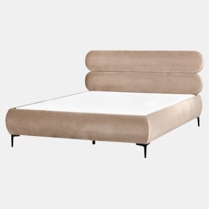 Cama Veludo LESSAY 160 x 200 cm Taupe