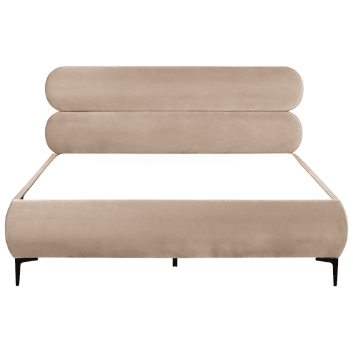 Cama Veludo LESSAY 160 x 200 cm Taupe