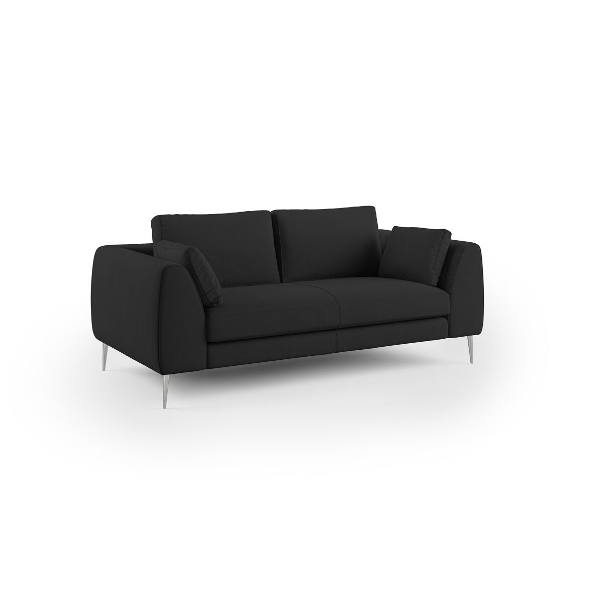 Plano sofá moderno en microfibra técnica desmontable 176 cm negro
