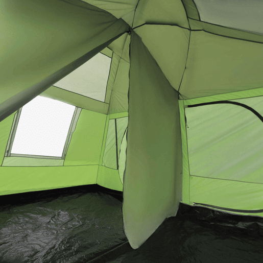 Outsunny Tenda de Campismo Familiar para 4 Pessoas Impermeável 2000 mm com Mosquiteira, Gancho e Bolsa de Transporte Anti-UV 405x305x225 cm Verde