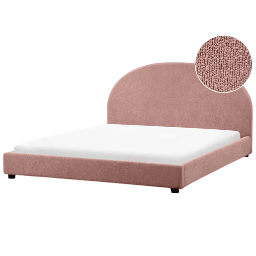 Cama Tecido VAUCLUSE 180 x 200 cm Rosa pastel
