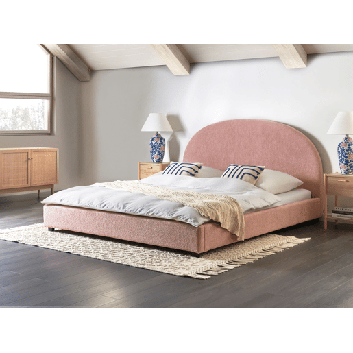 Cama Tecido VAUCLUSE 180 x 200 cm Rosa pastel