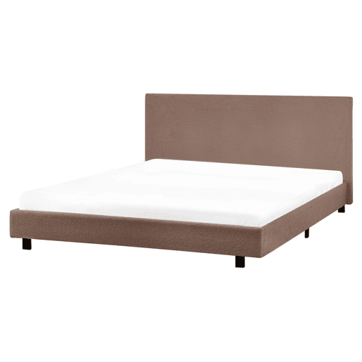 Cama de água Bouclé ALBI 160 x 200 cm Castanho
