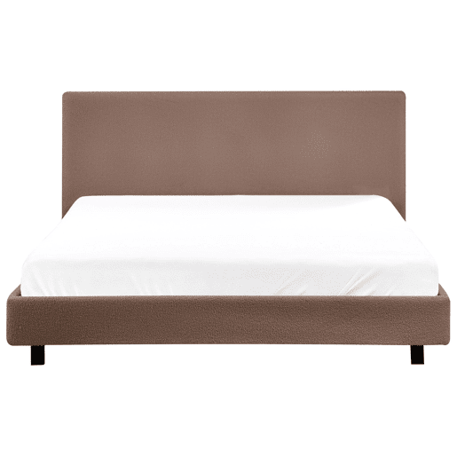 Cama de água Bouclé ALBI 160 x 200 cm Castanho