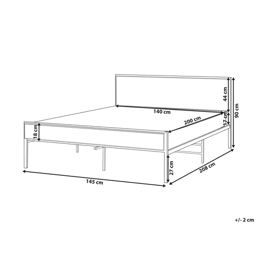Cama AVANTON 140 x 200 cm Preto