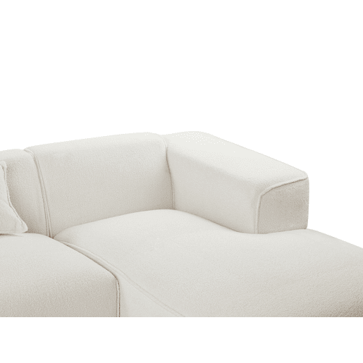 Sofá de canto DOLVA Bouclé Branco creme 3 lugares à esquerda Sofá de canto DOLVA Bouclé Branco creme 3 lugares à esquerda