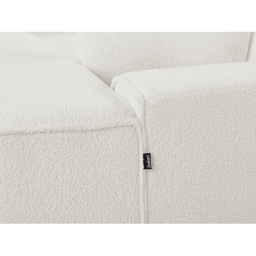 Sofá de canto DOLVA Bouclé Branco creme 3 lugares à esquerda Sofá de canto DOLVA Bouclé Branco creme 3 lugares à esquerda