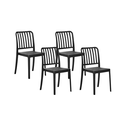 Conjunto de 4 cadeiras de jardim SERSALE Material sintético Preto