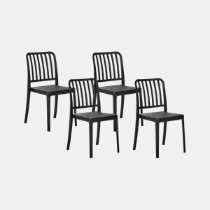 Conjunto de 4 cadeiras de jardim SERSALE Material sintético Preto