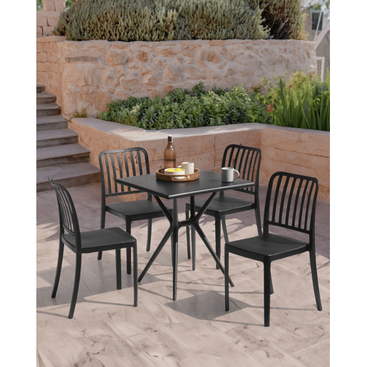 Conjunto de 4 cadeiras de jardim SERSALE Material sintético Preto