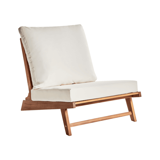 Conjunto de 2 cadeiras de jardim com almofadas MICCIANO Madeira de acácia Branco creme