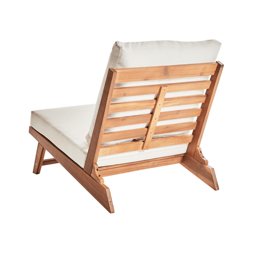 Conjunto de 2 cadeiras de jardim com almofadas MICCIANO Madeira de acácia Branco creme