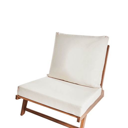 Conjunto de 2 cadeiras de jardim com almofadas MICCIANO Madeira de acácia Branco creme