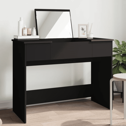 vidaXL Toucador com espelho 100x45x76 cm preto vidaXL Toucador com espelho 100x45x76 cm preto