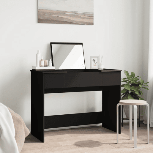 vidaXL Toucador com espelho 100x45x76 cm preto vidaXL Toucador com espelho 100x45x76 cm preto