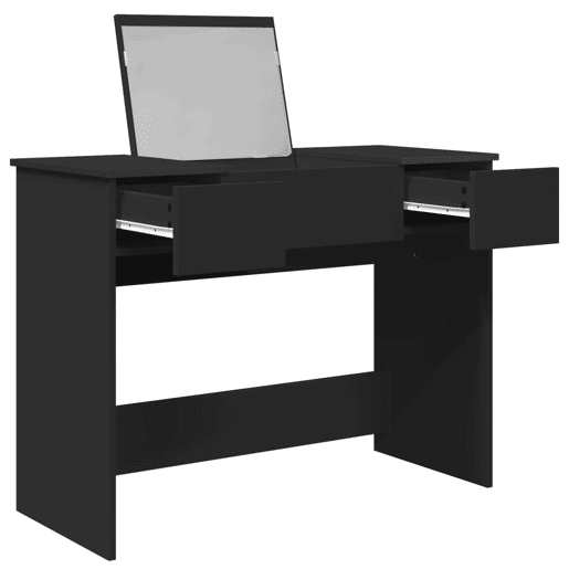 vidaXL Toucador com espelho 100x45x76 cm preto vidaXL Toucador com espelho 100x45x76 cm preto