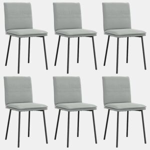 vidaXL Cadeiras de jantar 6 pcs veludo cinzento-claro