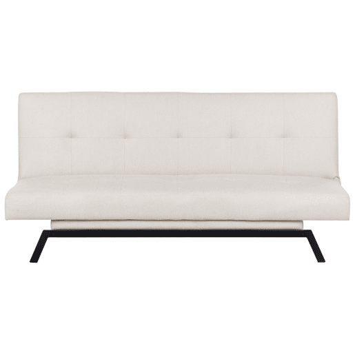 Sofá-cama LEEDS Tecido Branco 3 lugares Sofá-cama LEEDS Tecido Branco 3 lugares
