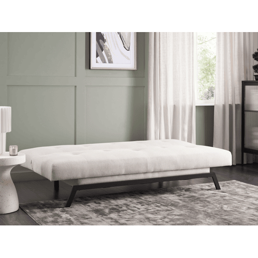 Sofá-cama LEEDS Tecido Branco 3 lugares Sofá-cama LEEDS Tecido Branco 3 lugares