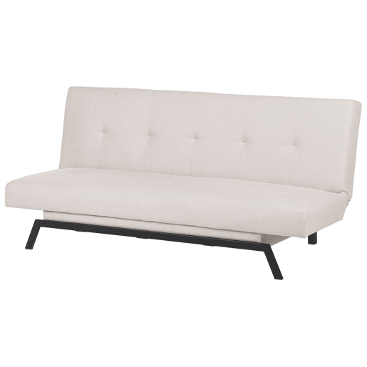 Sofá-cama LEEDS Tecido Branco 3 lugares Sofá-cama LEEDS Tecido Branco 3 lugares