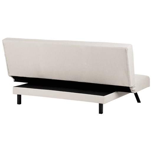 Sofá-cama LEEDS Tecido Branco 3 lugares Sofá-cama LEEDS Tecido Branco 3 lugares