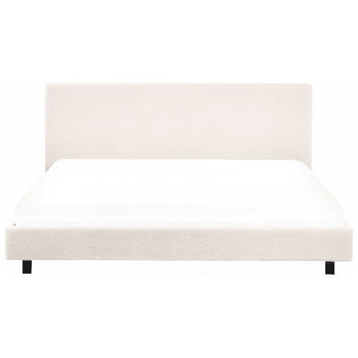Cama de água Bouclé ALBI 180 x 200 cm Branco creme