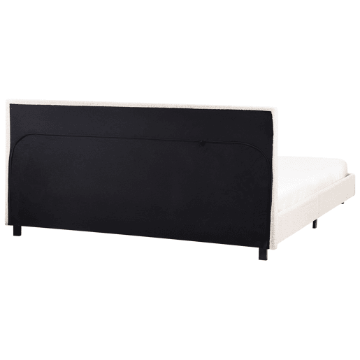 Cama de água Bouclé ALBI 180 x 200 cm Branco creme