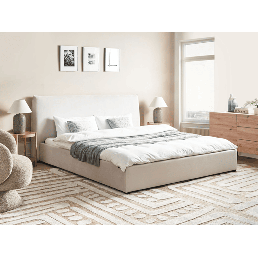 Cama de água Veludo LAVAUR 180 x 200 cm Branco creme